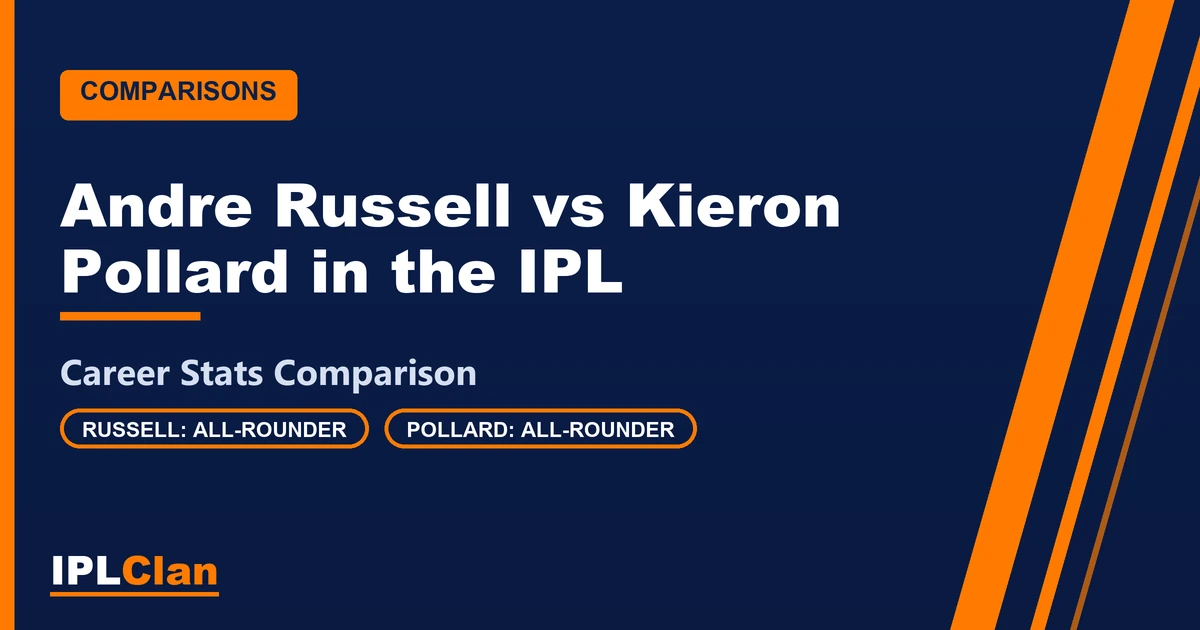 Andre Russell vs Kieron Pollard IPL stats comparison – IPLClan player comparison title card