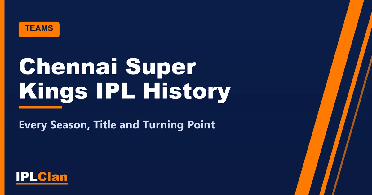 Chennai Super Kings IPL History – IPLClan teams title card