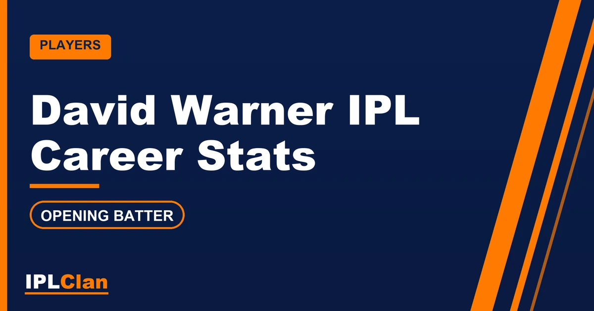David Warner IPL stats and career record – IPLClan player profile title card