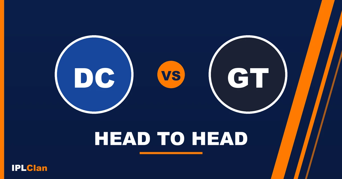 DC vs GT head to head record in IPL – IPLClan rivalry title card
