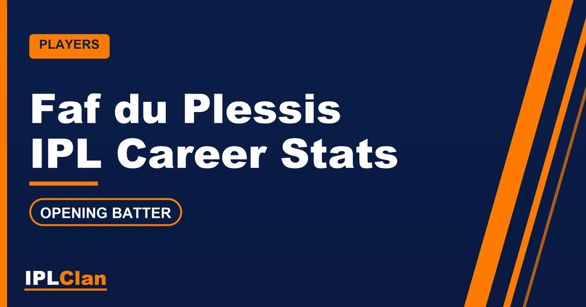 Faf du Plessis IPL stats and career record – IPLClan player profile title card