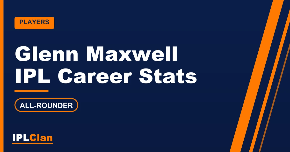 Glenn Maxwell IPL stats and career record – IPLClan player profile title card