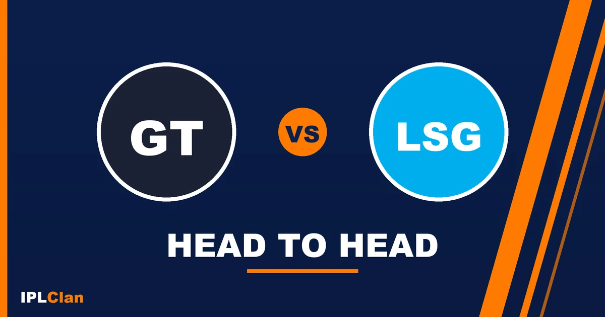 GT vs LSG head to head record in IPL – IPLClan rivalry title card