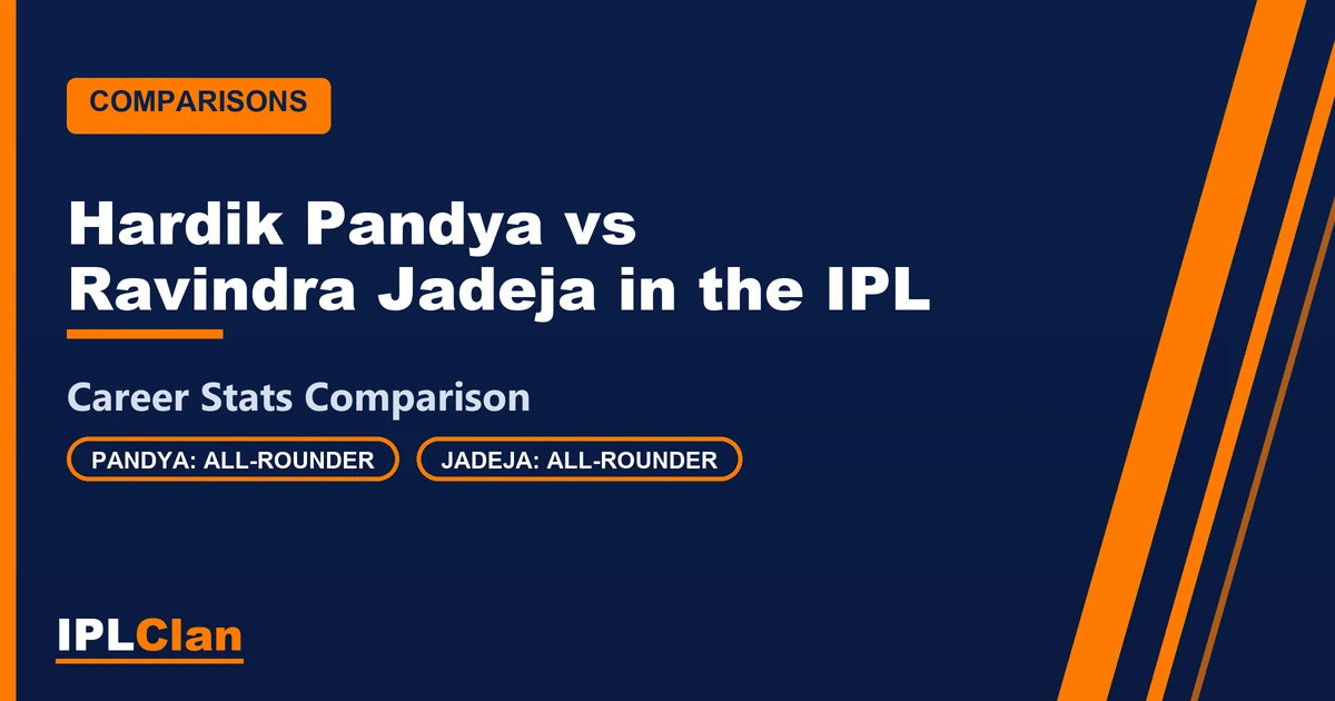 Hardik Pandya vs Ravindra Jadeja IPL stats comparison – IPLClan player comparison title card
