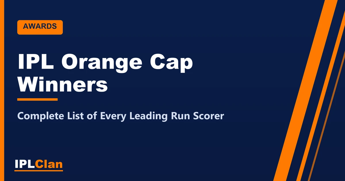 IPL Orange Cap Winners – IPLClan awards title card