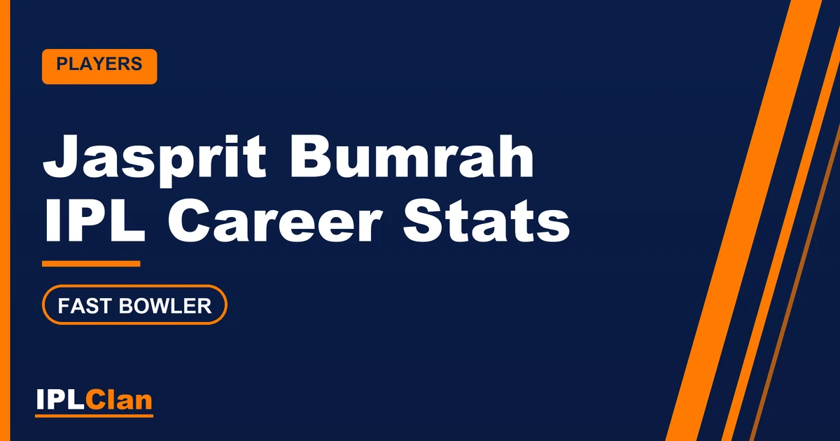 Jasprit Bumrah IPL stats and career record – IPLClan player profile title card