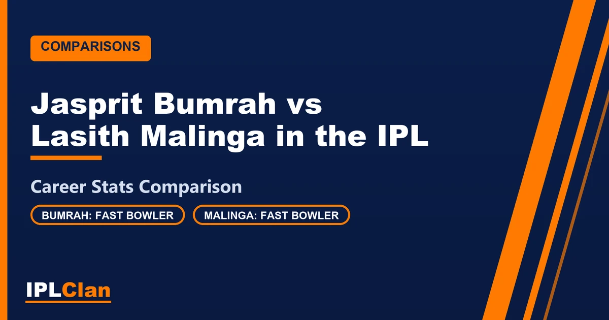 Jasprit Bumrah vs Lasith Malinga IPL stats comparison – IPLClan player comparison title card