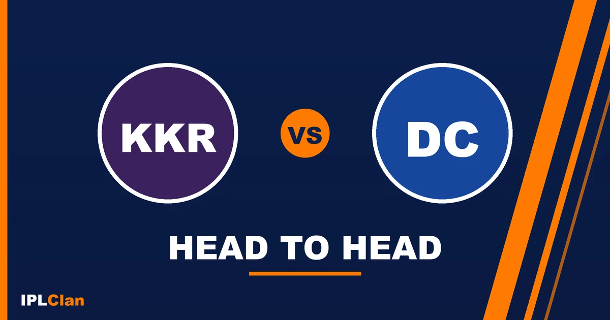 KKR vs DC head to head record in IPL – IPLClan rivalry title card