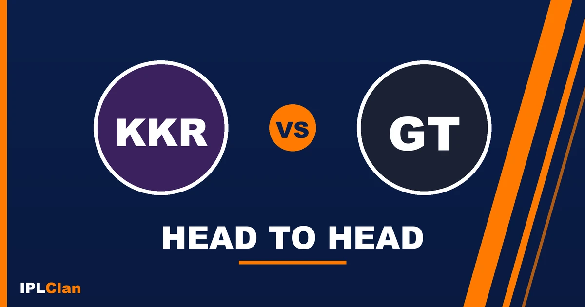 KKR vs GT head to head record in IPL – IPLClan rivalry title card