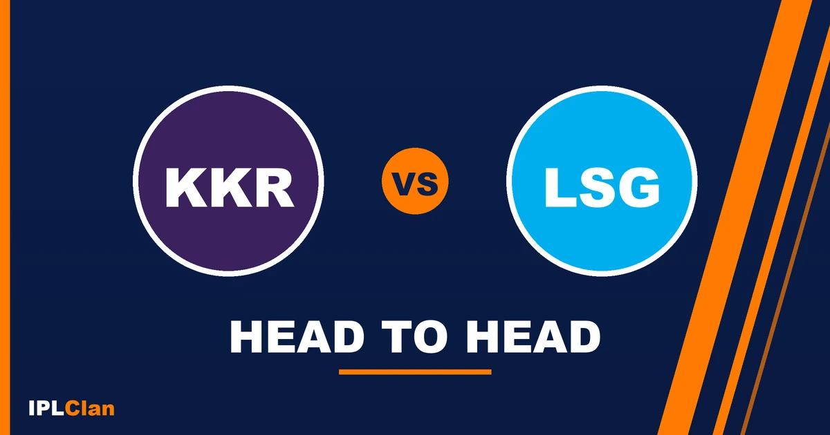 KKR vs LSG head to head record in IPL – IPLClan rivalry title card