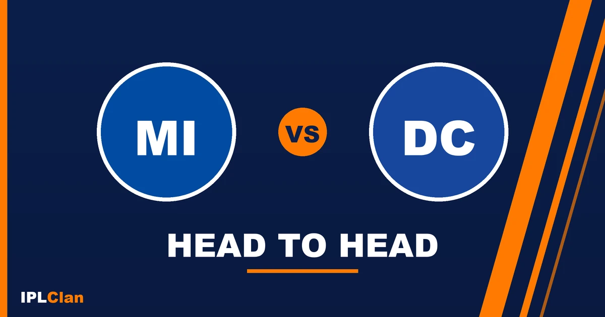 MI vs DC head to head record in IPL – IPLClan rivalry title card