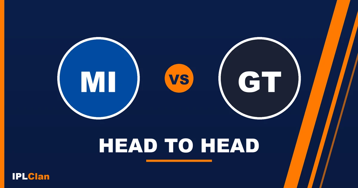 MI vs GT head to head record in IPL – IPLClan rivalry title card