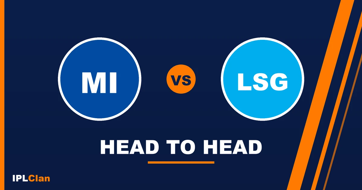 MI vs LSG head to head record in IPL – IPLClan rivalry title card