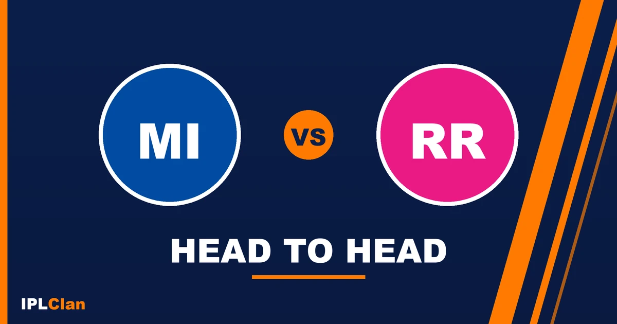MI vs RR head to head record in IPL – IPLClan rivalry title card