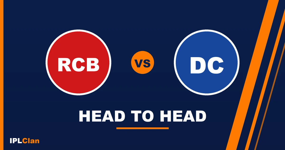RCB vs DC head to head record in IPL – IPLClan rivalry title card