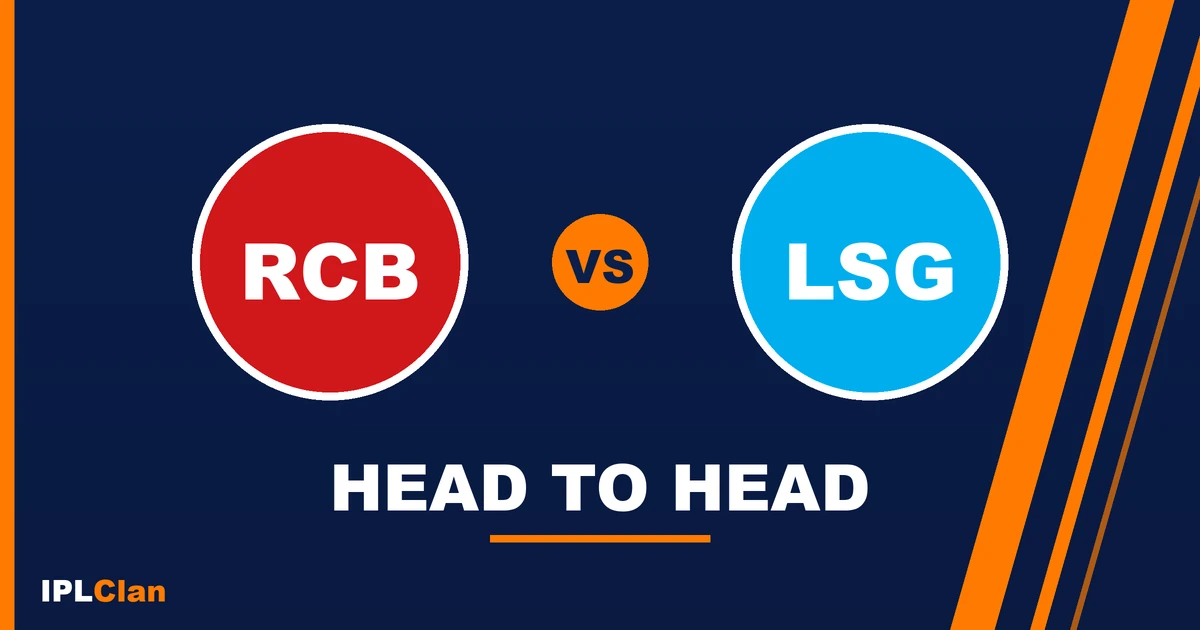 RCB vs LSG head to head record in IPL – IPLClan rivalry title card