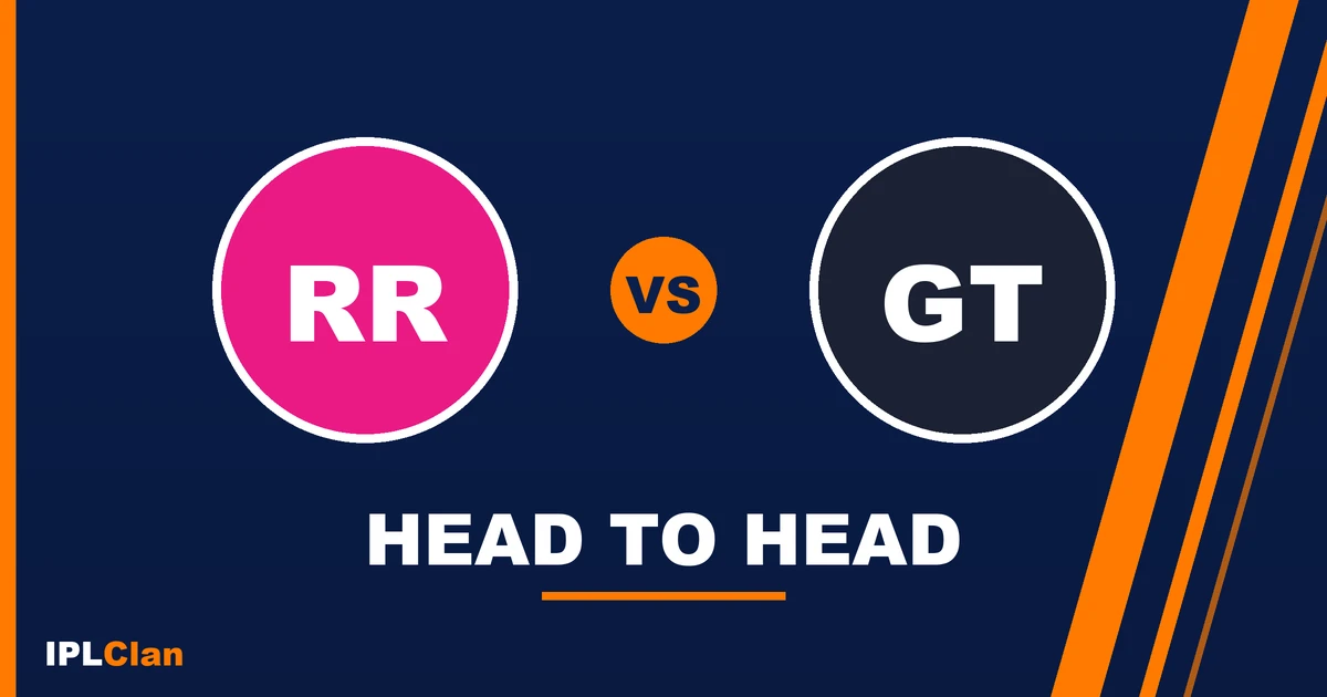 RR vs GT head to head record in IPL – IPLClan rivalry title card