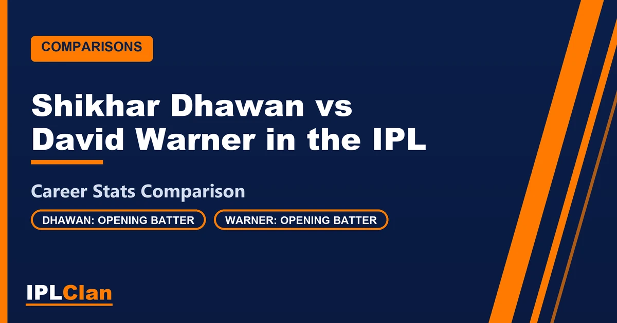 Shikhar Dhawan vs David Warner IPL stats comparison – IPLClan player comparison title card