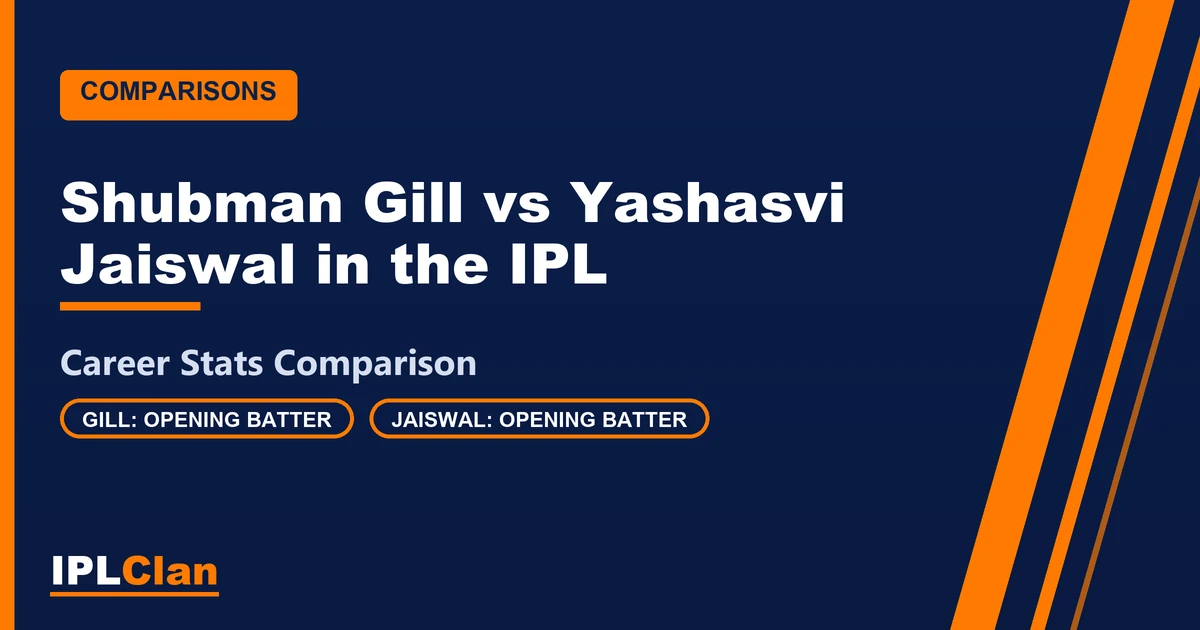 Shubman Gill vs Yashasvi Jaiswal IPL stats comparison – IPLClan player comparison title card