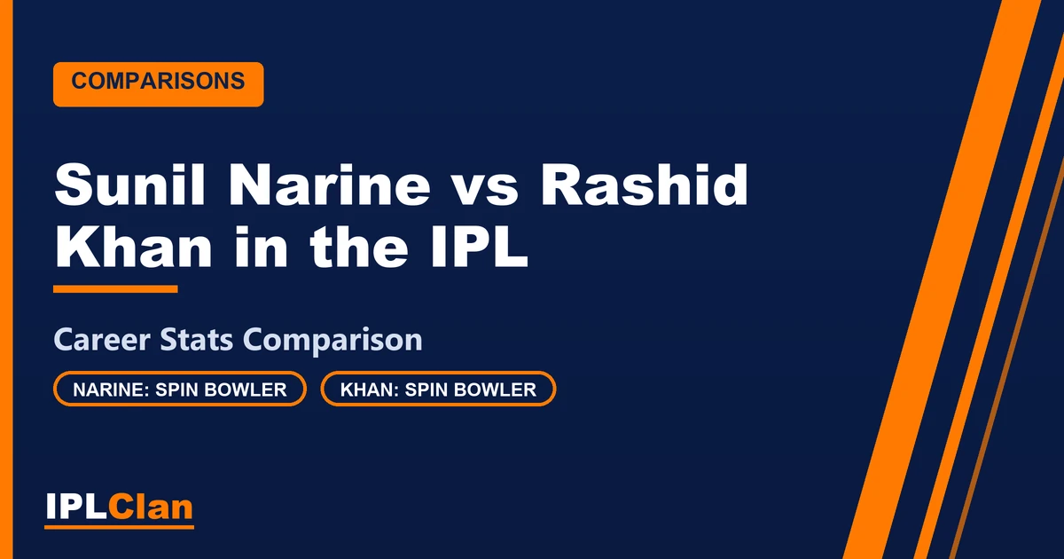Sunil Narine vs Rashid Khan IPL stats comparison – IPLClan player comparison title card